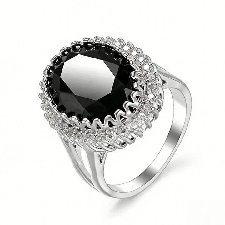 Vintage Gemstone Halo Ring (Light Luxury Niche Royal Style Band)
