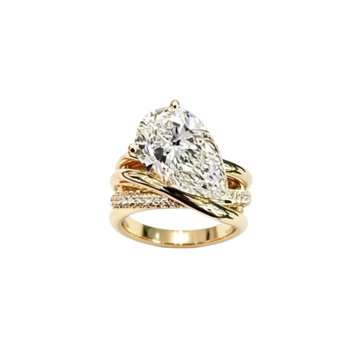 Pear‑Shaped Teardrop Stone Twisted Shank Women’s Engagement Ring