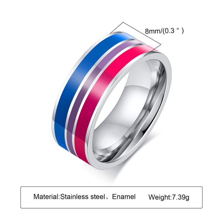 Titanium Enamel Colorful Ring