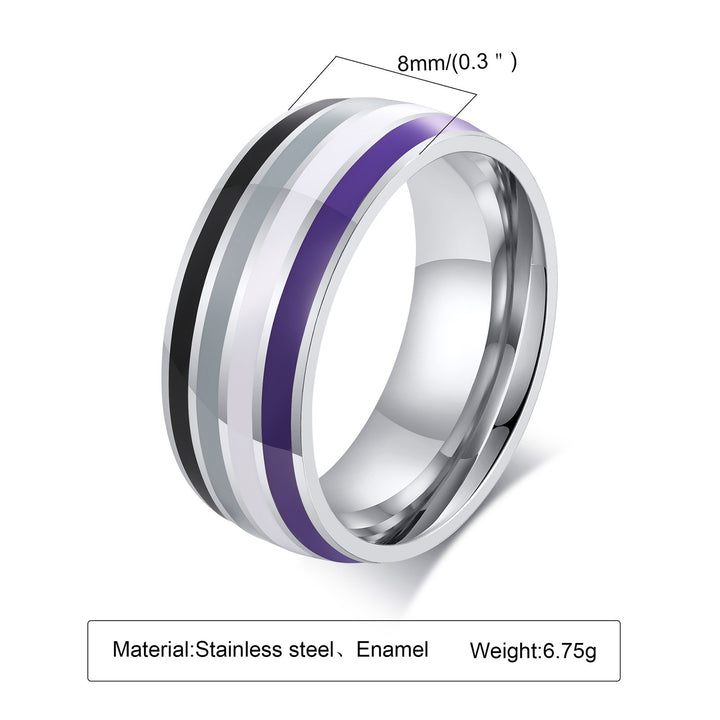 Titanium Enamel Colorful Ring