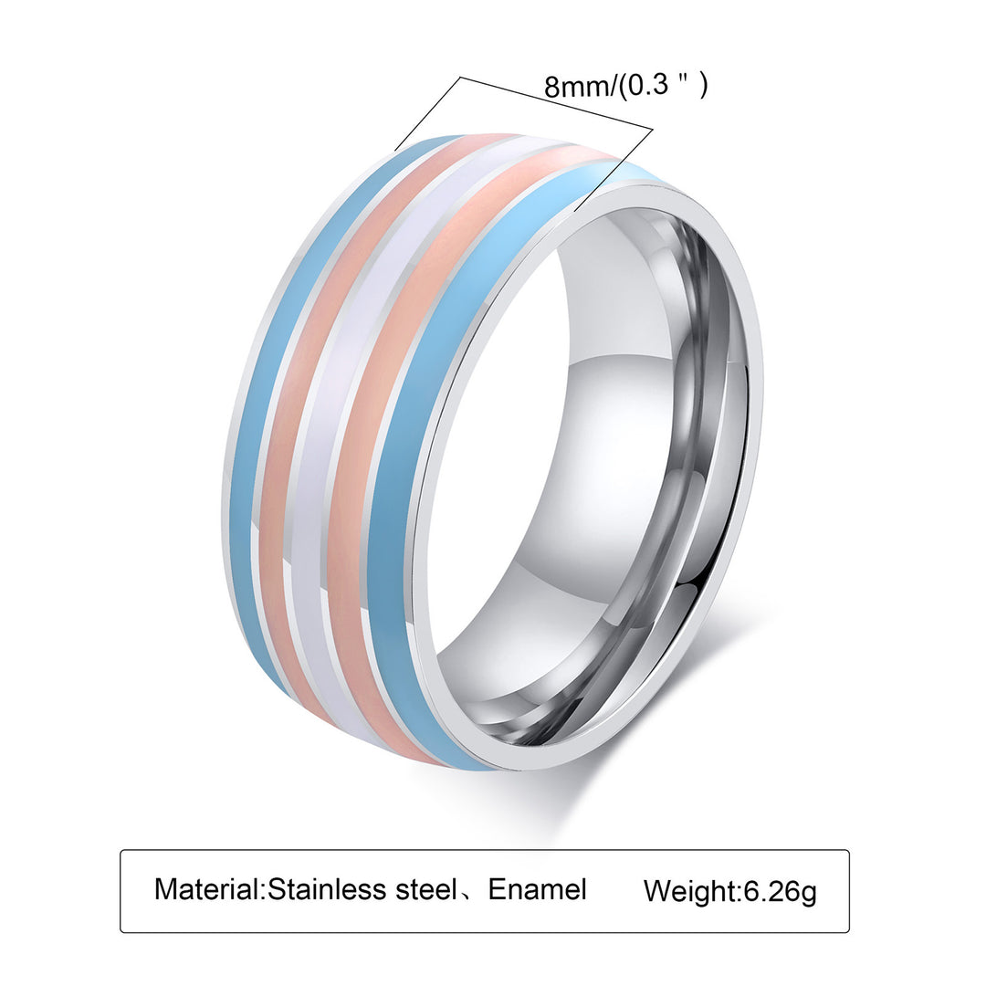 Titanium Enamel Colorful Ring