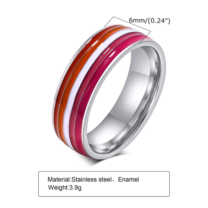Titanium Enamel Colorful Ring