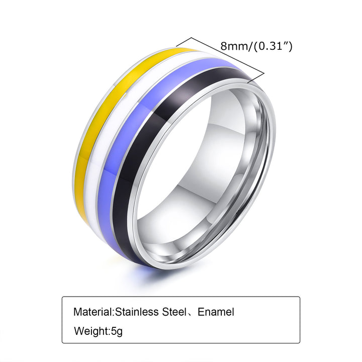 Titanium Enamel Colorful Ring