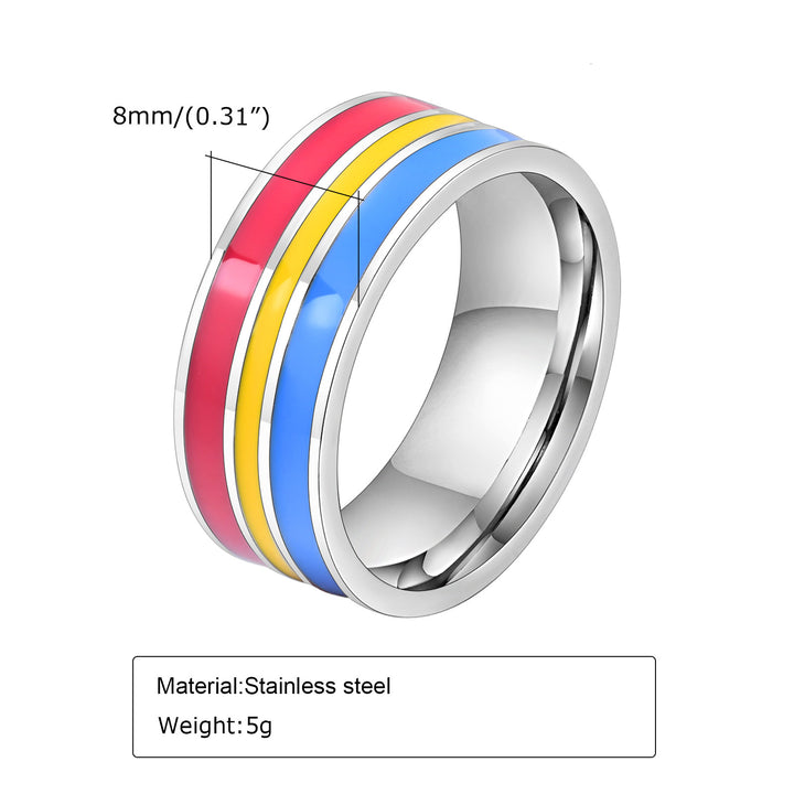 Titanium Enamel Colorful Ring