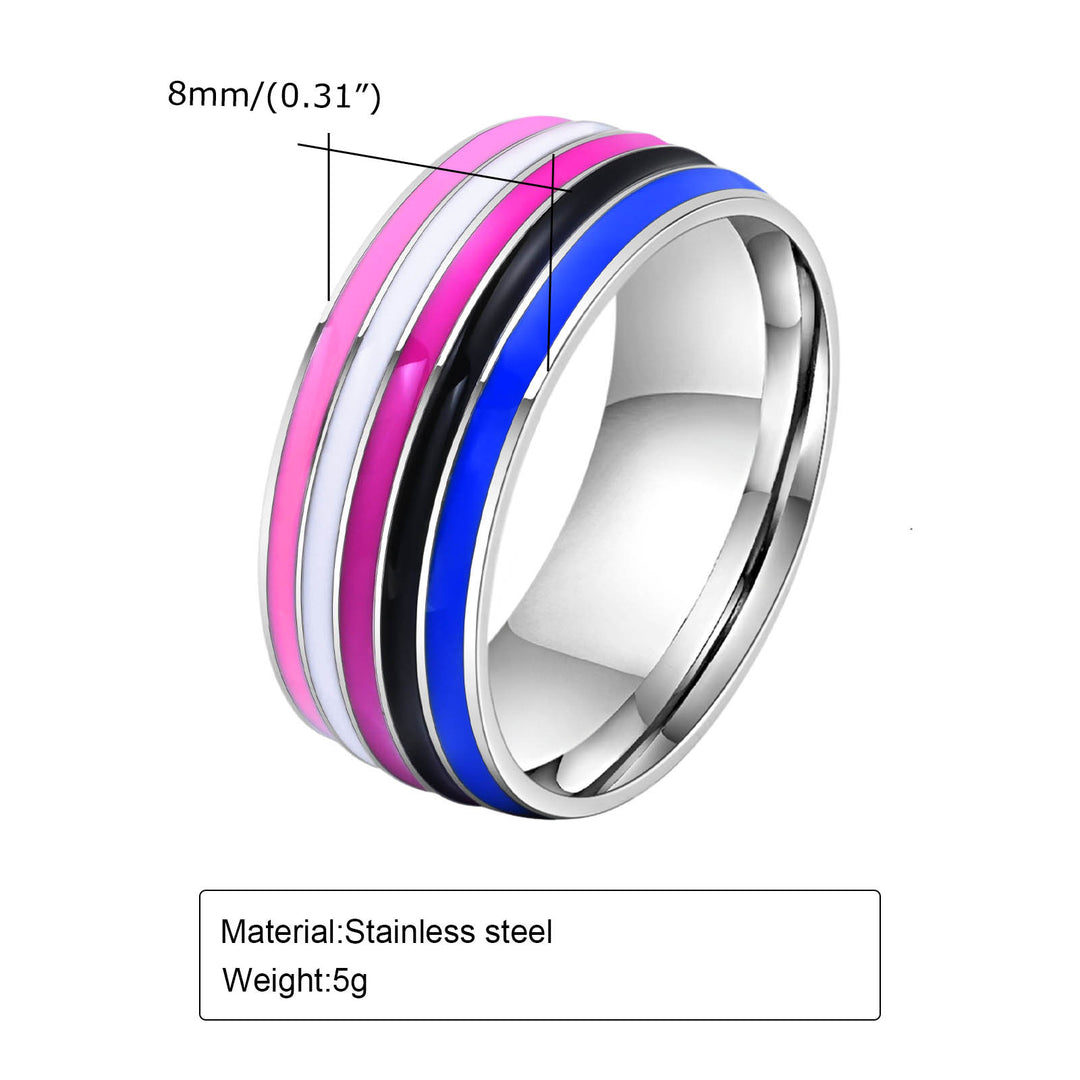 Titanium Enamel Colorful Ring