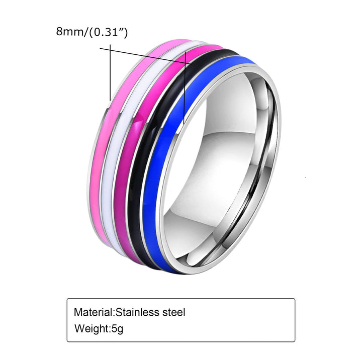 Titanium Enamel Colorful Ring