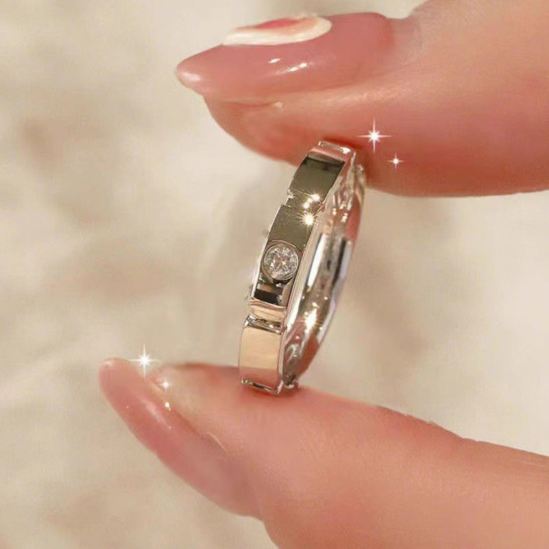 Minimalist Segmented Diamond Couple Rings (Luxury Daily Bond Style)