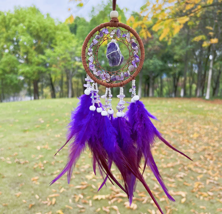 Crystal Cluster Feather Dreamcatcher Ornament (Healing Spiritual Style Series)