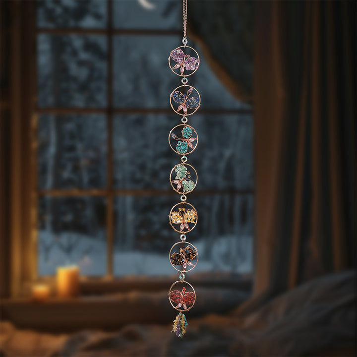7-Chakra Natural Crystal Dreamcatcher Ornament (Healing Energy Style Series)