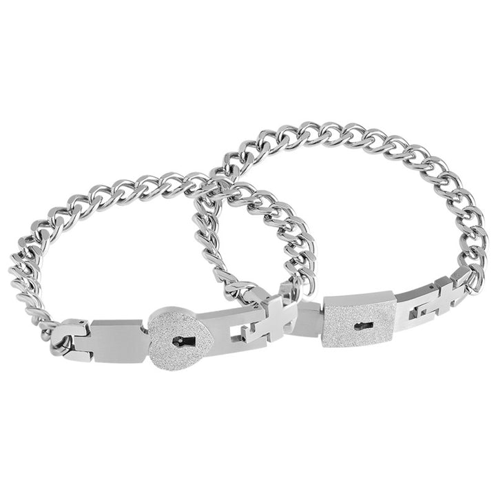 Couple Interlocking Heart Bracelets