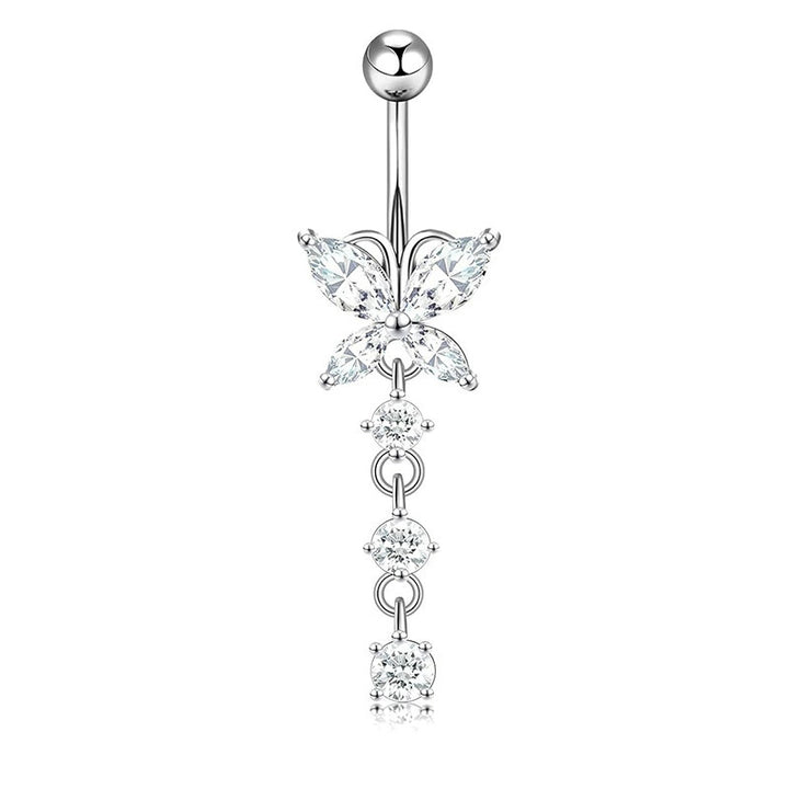 S925 Silver Diamond Pendant Belly Button Ring (Sweet-Cool Luxury Multi-Style)