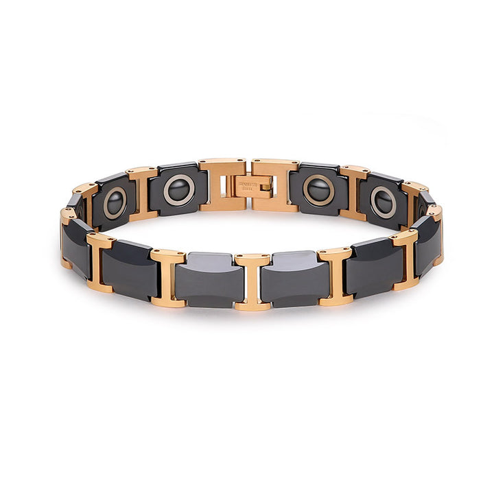 Men's Premium Magnetic Therapy Ceramic Bracelet – Stylish, Anti-Radiation & Health Balance