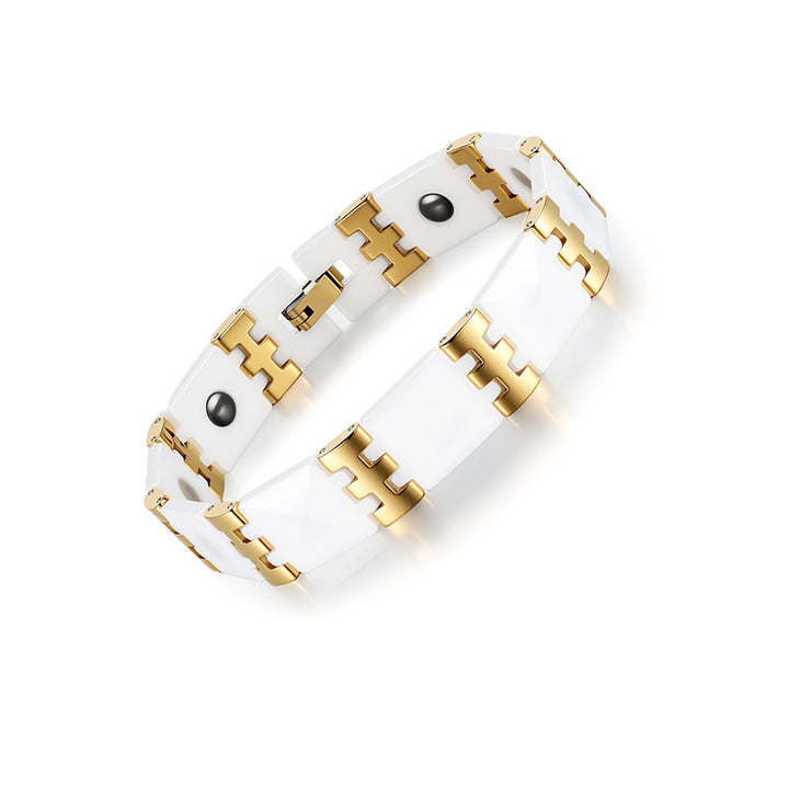 Men's Premium Magnetic Therapy Ceramic Bracelet – Stylish, Anti-Radiation & Health Balance