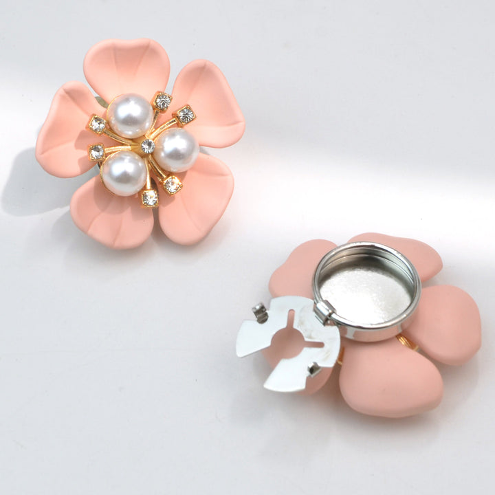 Shell Pearl Flower Shirt Button Covers — Turtle Cuff Clips & Fashion Accessories