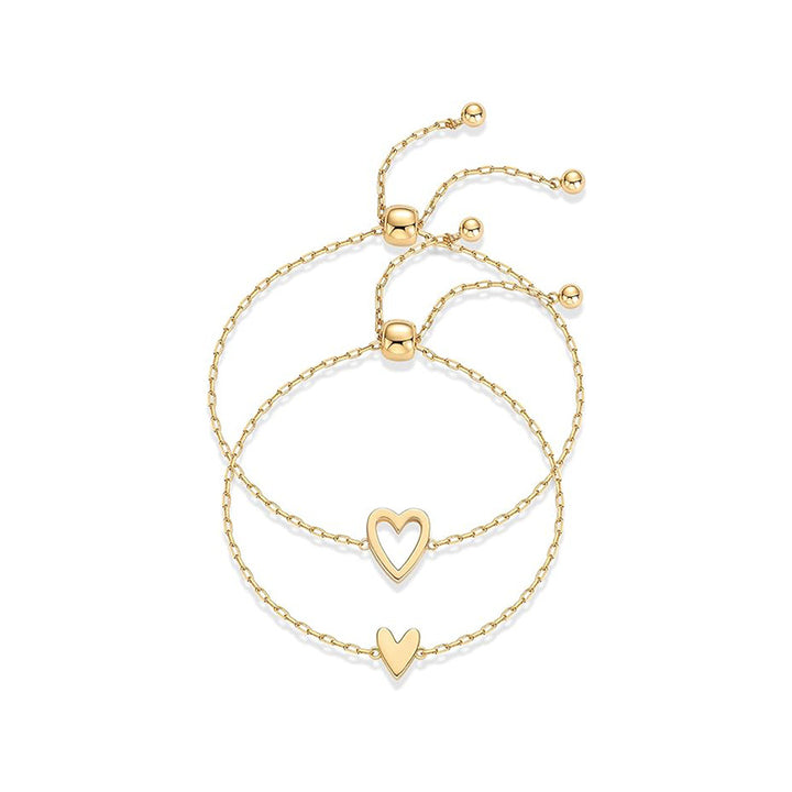 Double-Layer Heart Drawstring Bracelet (Sweet Element Style Series)