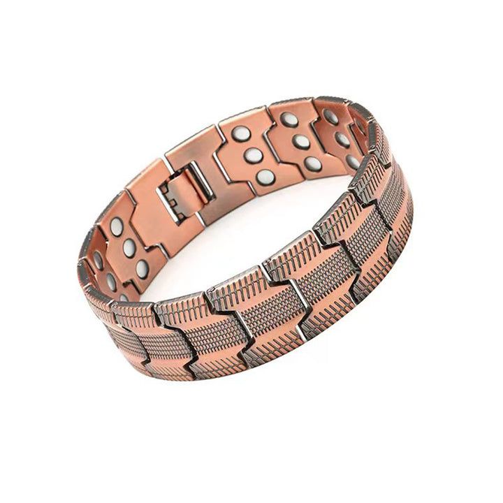 Vintage Copper Magnetic Bracelet for Men & Women, Triple-Row Detachable Magnetic Therapy Bangle