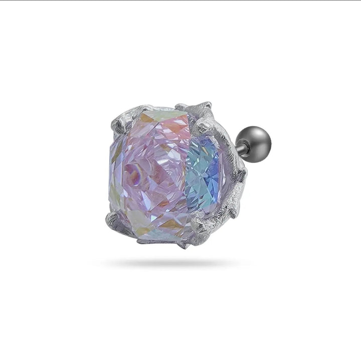 Dark Thorn Rose-Cut Single Diamond Screw-back Earring (Unisex)