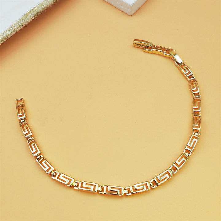 Geometric Square Maze‑Link Chain Bracelet