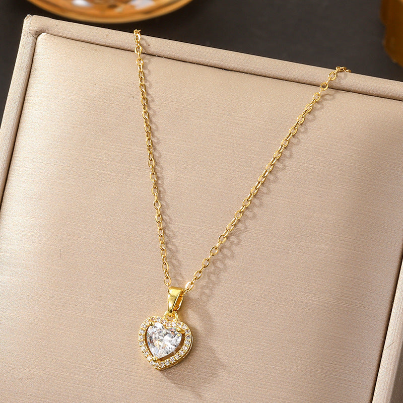 Heart Halo Diamond Necklace