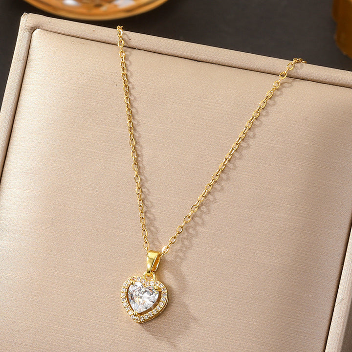 Heart Halo Diamond Necklace