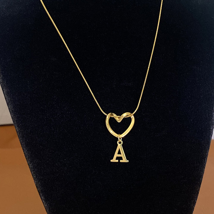 Heart & Initial Choker Set (Light Luxury Niche Personalized Necklace)