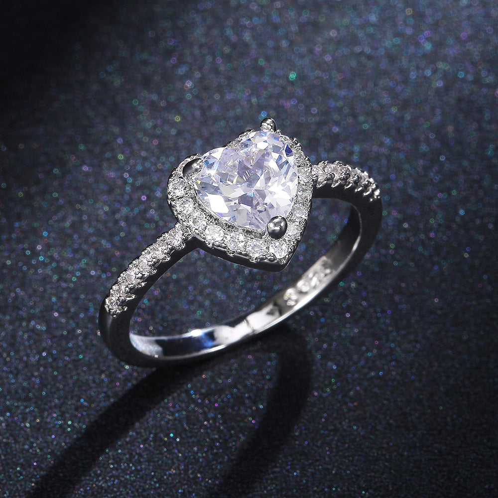 Heart Halo Diamond Ring (Multi-Color Options Luxury Statement Band)