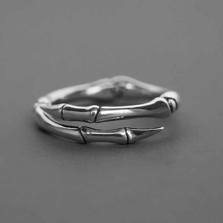 Vintage‑Finish Bamboo‑Joint Open Ring