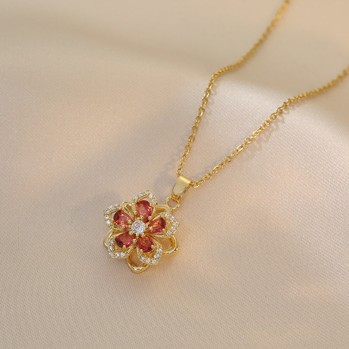 Anxiety-Relief Spinning Flower Necklace (Light Luxury Niche Healing Necklace)