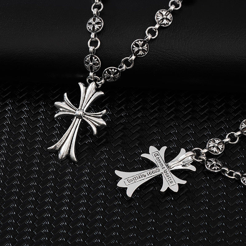 Vintage Cross Pendant Necklace (Streetwear Unisex Chain)