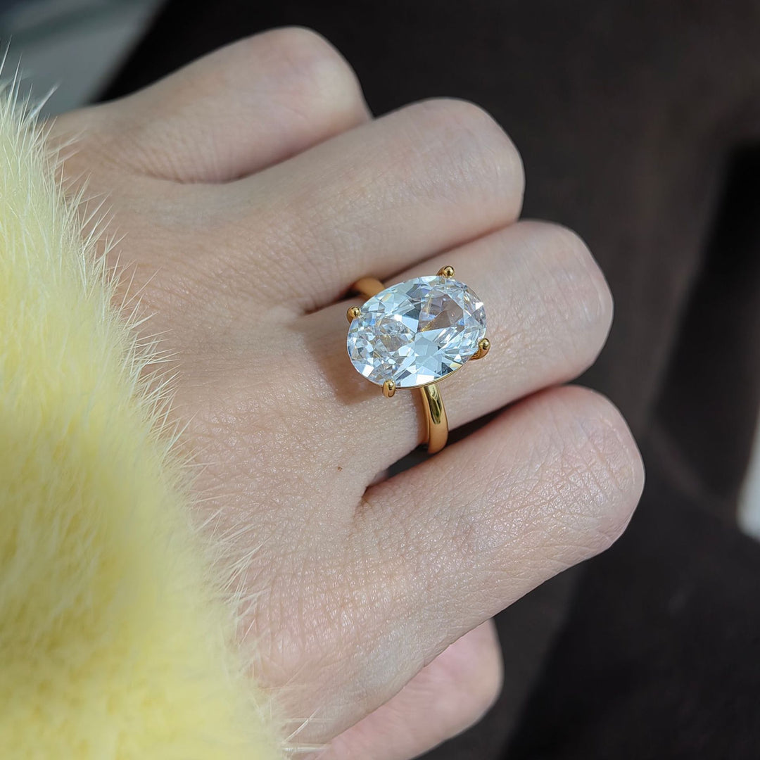 S925 Silver Multi‑Cut Center Stone Women Ring, Oval & Radiant Cut Multi‑Color Stone Engagement Slim Band