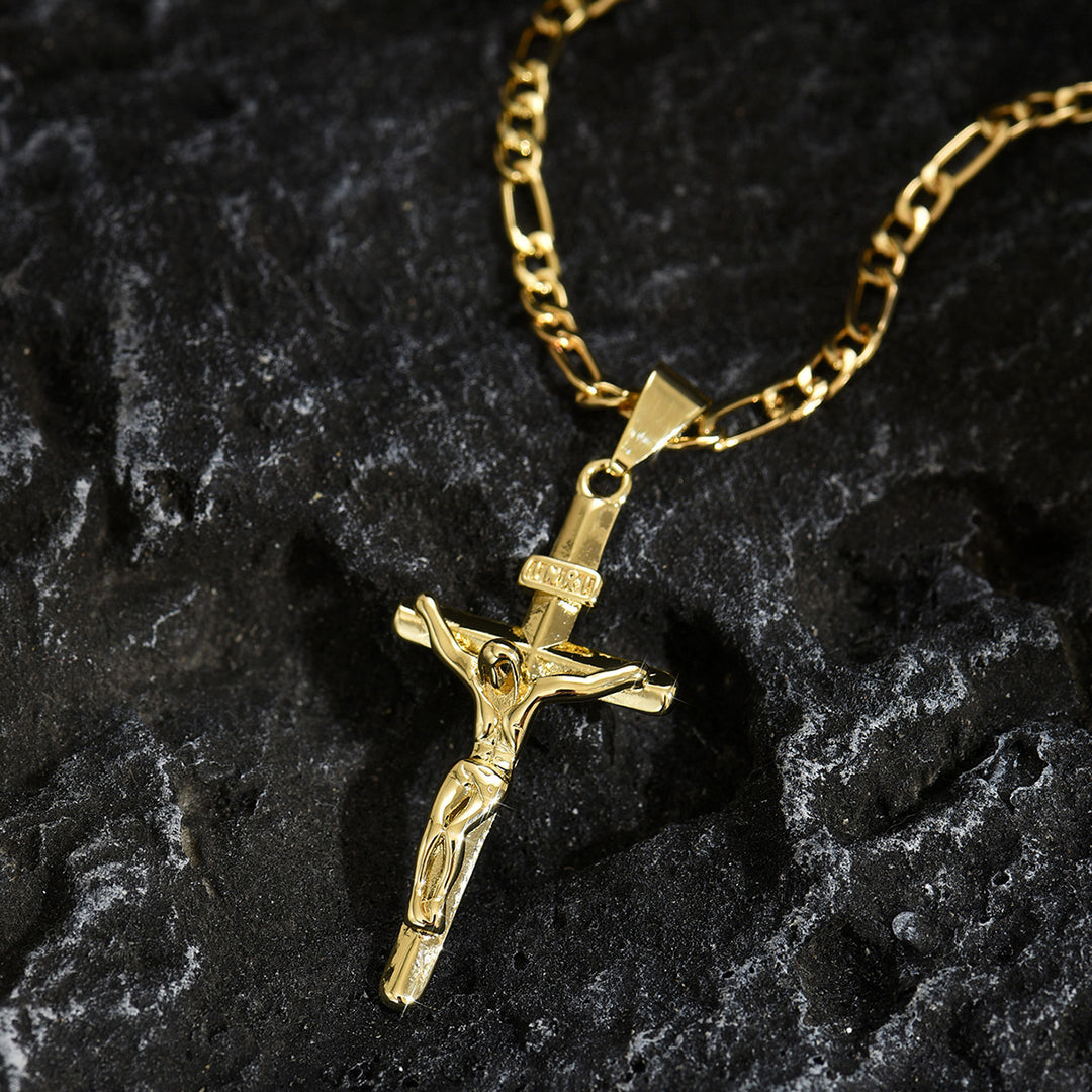 Jesus Cross Pendant Necklace (Vintage Faith Style Personalized Accessory)