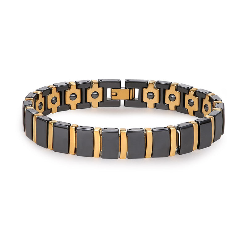 Men's Premium Magnetic Therapy Ceramic Bracelet – Stylish, Anti-Radiation & Health Balance