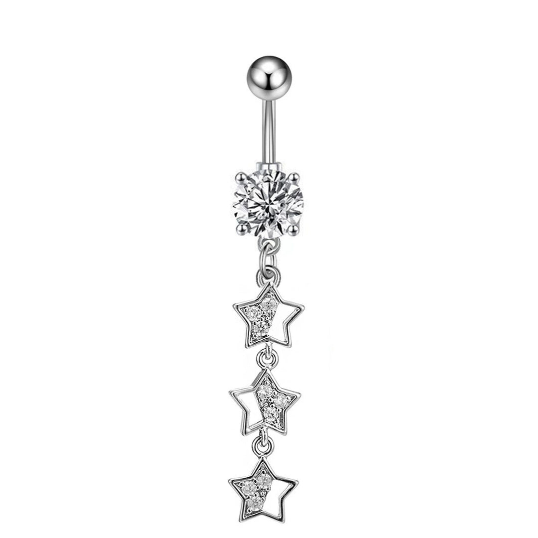 S925 Silver Diamond Pendant Belly Button Ring (Sweet-Cool Luxury Multi-Style)