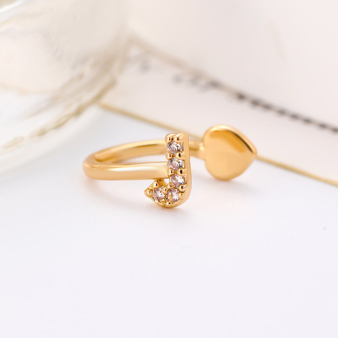 A-Z 26 Letters Paved Diamond Ear Cuffs, Adjustable Diamond Ear Cuffs For Non-Pierced Ears