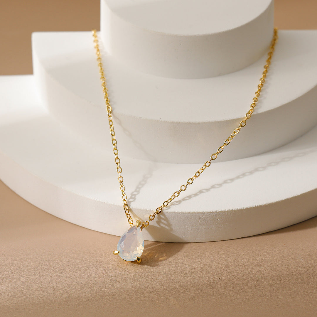 December Birthstone Teardrop Choker (Light Luxury Niche Rainbow Pendant Necklace)