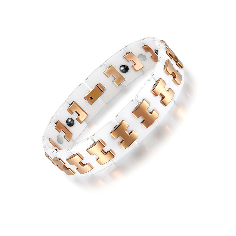 Men's Premium Magnetic Therapy Ceramic Bracelet – Stylish, Anti-Radiation & Health Balance