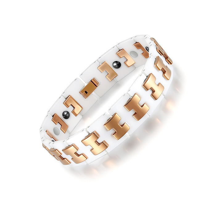Men's Premium Magnetic Therapy Ceramic Bracelet – Stylish, Anti-Radiation & Health Balance