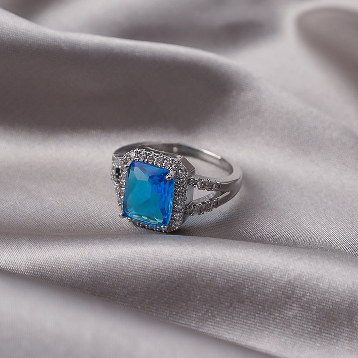 Emerald-Cut Diamond Open Ring (Vintage Luxury Pavé Band)