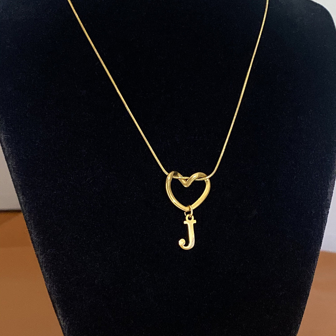 Heart & Initial Choker Set (Light Luxury Niche Personalized Necklace)