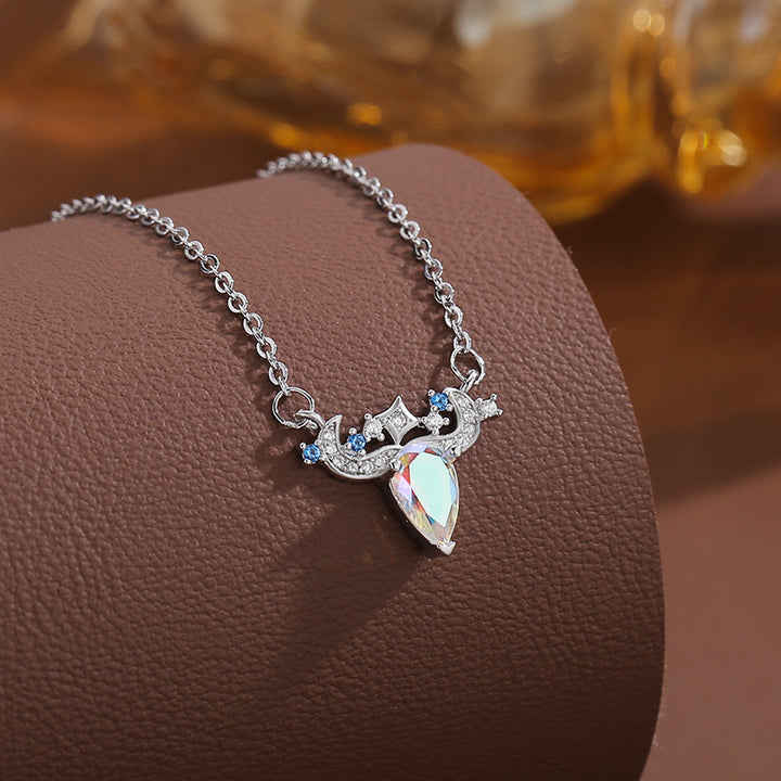 Vintage Iridescent Teardrop Diamond Multi-Style Necklace Set