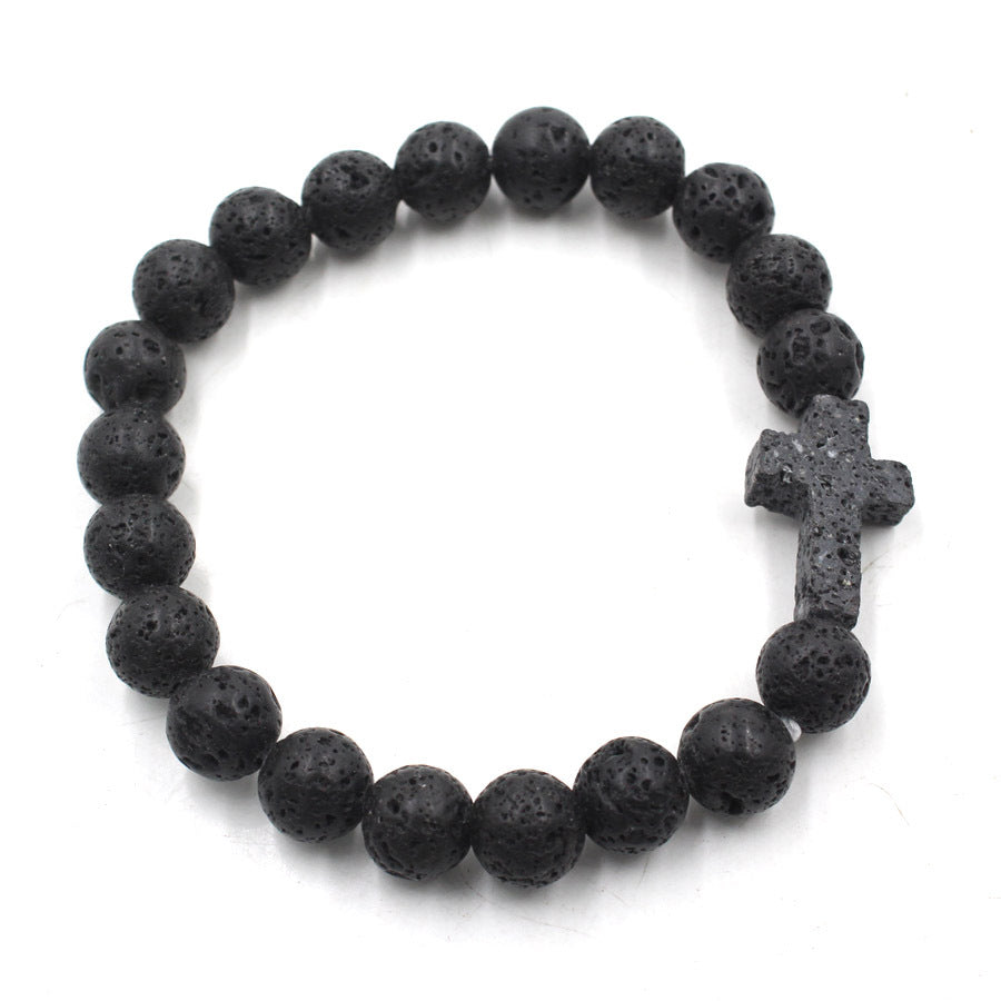 Natural Crystal Cross Energy Bracelet (Faith & Protection Fortune Style)
