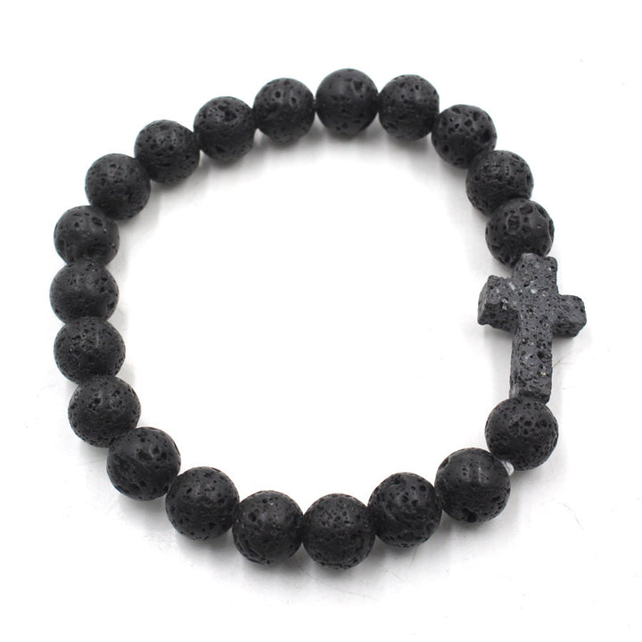 Natural Crystal Cross Energy Bracelet (Faith & Protection Fortune Style)