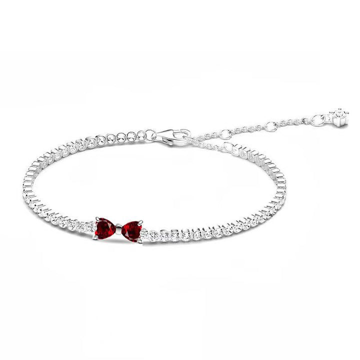 Pave Diamond Bowknot Light Luxury Jewelry Set (Necklace + Bracelet + Earrings + Ring)