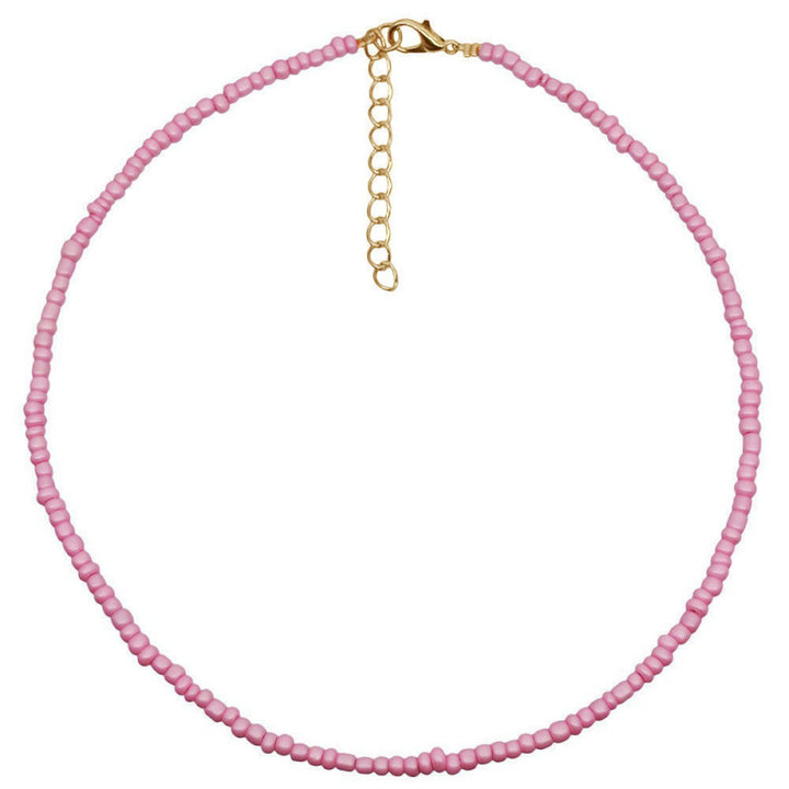 Macaron Frosted Mini Bead Choker, Multi-Color Simple Adjustable Thin Beaded Clavicle Necklace