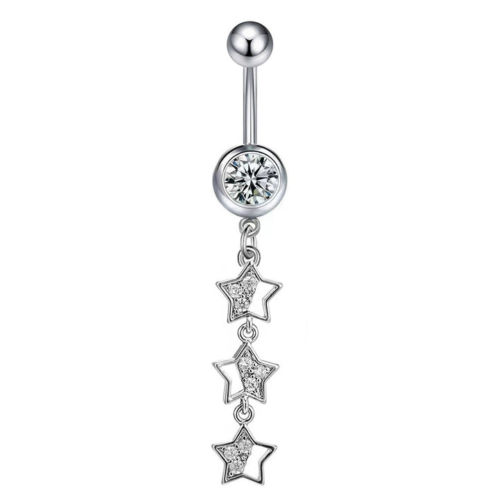 S925 Silver Diamond Pendant Belly Button Ring (Sweet-Cool Luxury Multi-Style)