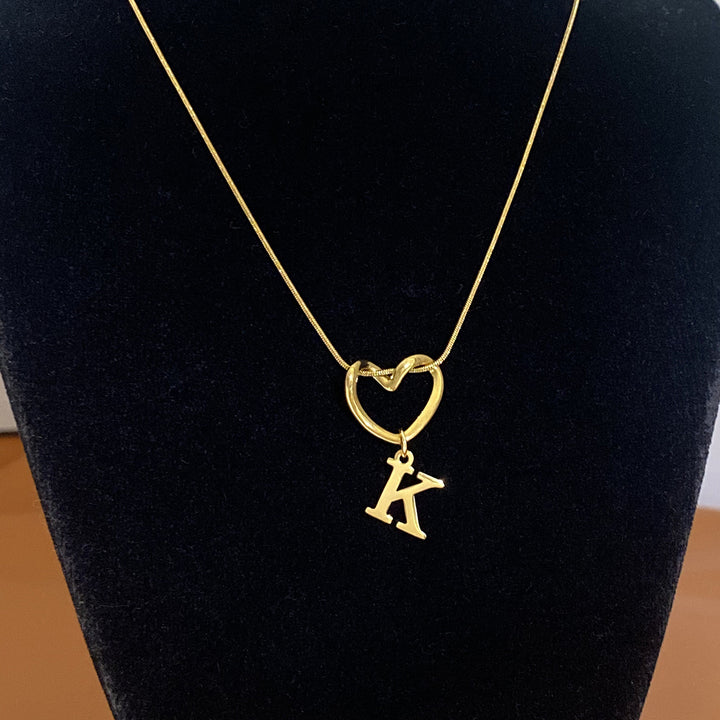 Heart & Initial Choker Set (Light Luxury Niche Personalized Necklace)