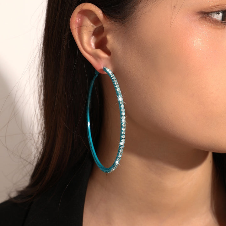 Full Pavé Oversized Hoop Earring Set (Light Luxury Niche Bold Earrings)
