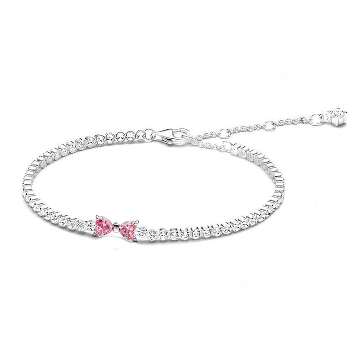 Pave Diamond Bowknot Light Luxury Jewelry Set (Necklace + Bracelet + Earrings + Ring)