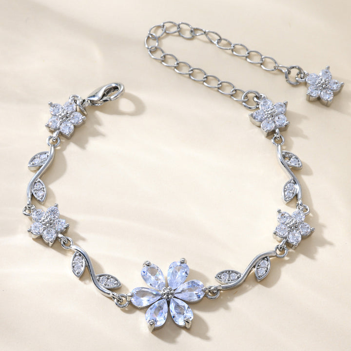 Pink Flower Cluster Vine Bracelet (Sweet Girl Vibe Choker)