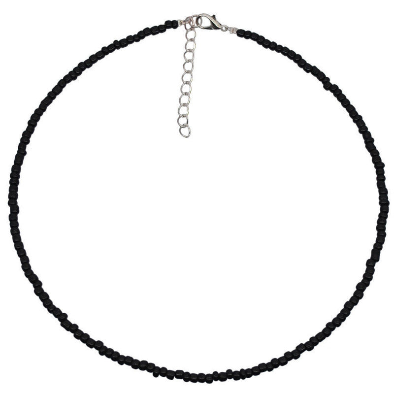 Macaron Frosted Mini Bead Choker, Multi-Color Simple Adjustable Thin Beaded Clavicle Necklace